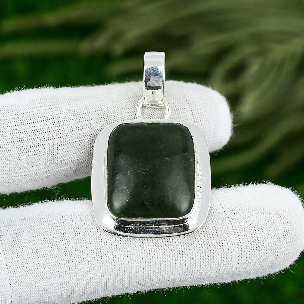 Серебро 925 пробы Чакра Сердца Камень Зеленый Авантюрин Модный Бохо Жена Новый Кулон