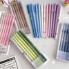 5/6/7pcs/box Simplicity Gel Pen Fashion Gradient Pen Solid Color 0.5mm Black Ink Gel Pen Lovely Stationery Pen Writing Supplies