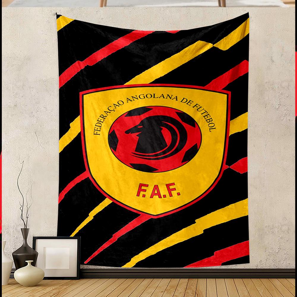 Angolan Football Federation Logo Red Yellow Black Patterned Tapestry for Bedroom and Living Room Home Decor Sofas
