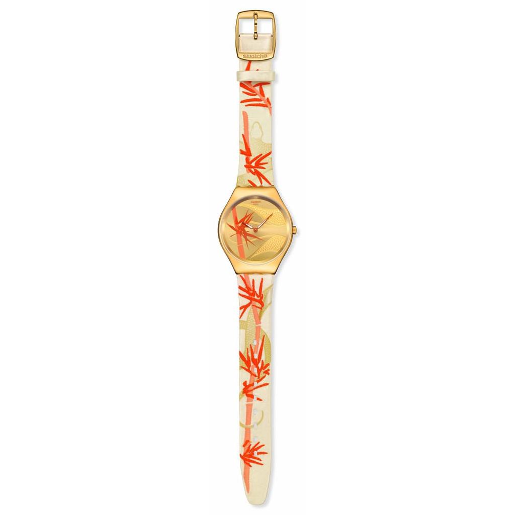 Watch GOLDEN RED BAMBOO SYXZ105 Beige [Swatch] Women's