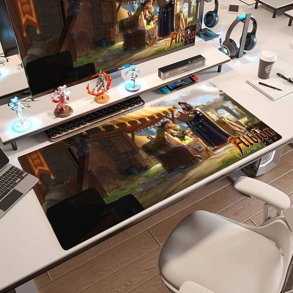 Игровой коврик для мыши Albion Online, большой коврик для стола под клавиатуру, игровой коврик для мыши, с замком по краю, нескользящий коврик
