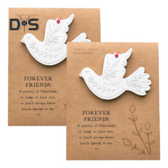 Рождественское украшение дружбы, деревянный белый голубь с конвертом, украшение в виде голубя дружбы, подарок лучшему другу
