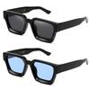 Two Piece Retro Thick Rectangle Chunky Sunglasses Women Men Trendy Narrow Square Black Tortie Frame Fashion 90s Y2K Glasses Sunglasses Retro [SHEEN