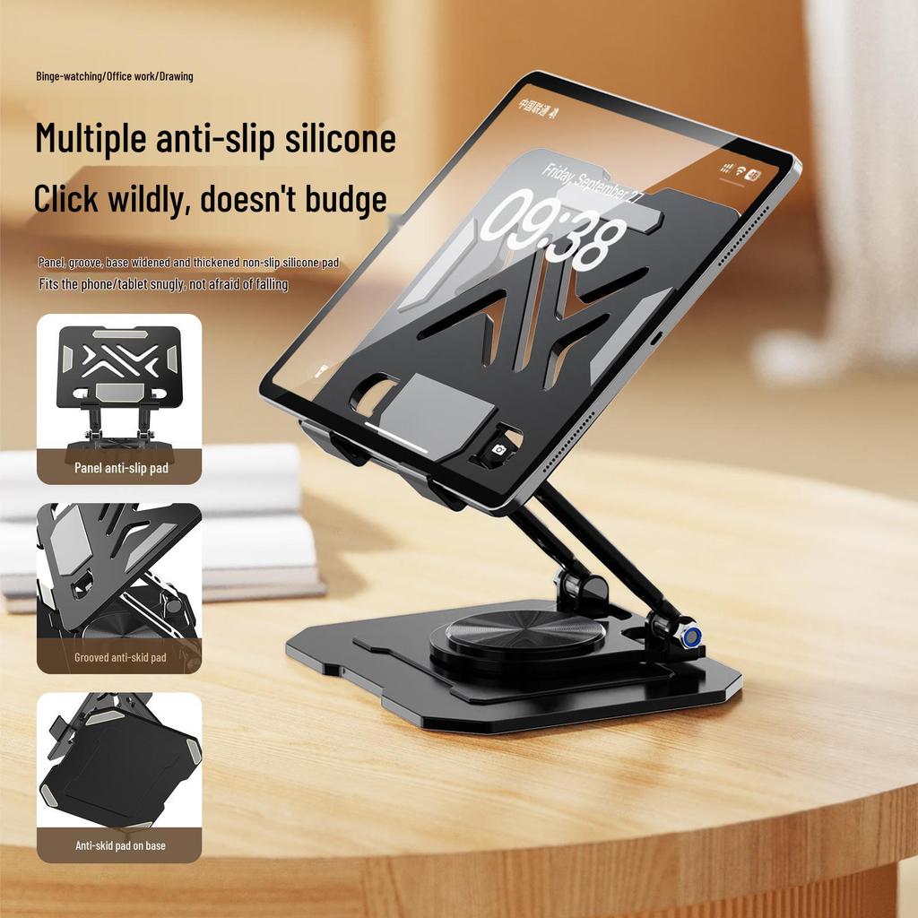 2025 Вращающаяся и Складная Подставка для Ноутбука: Подставка из сплава с функцией плоского, вращающегося монитора для отвода тепла.