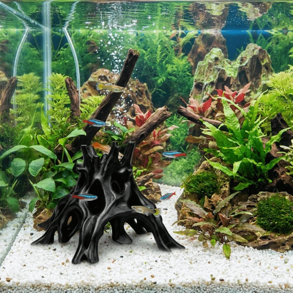 Tree Trunk Fish Shrimp Hiding Cave Plastic Tree Root Caves Fish Tank Landscaping