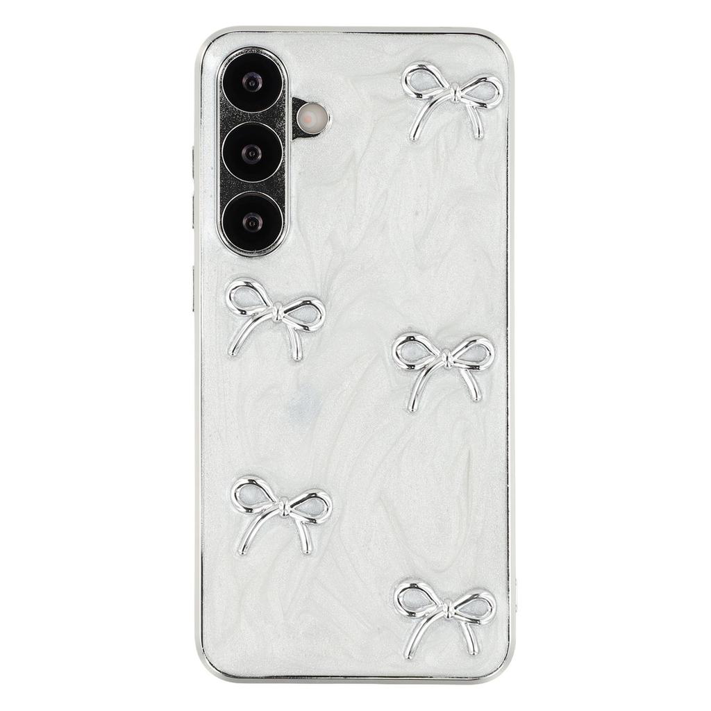 For Samsung Galaxy S24 FE Case Electroplated Epoxy Metal Decor TPU+Acrylic Phone Cover Precise Cutouts