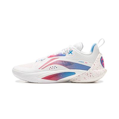Li Ning Speed 10 Амортизирующие Нескользящие Износостойкие Дышащие Низкие Баскетбольные Кроссовки Мужские Белый Розовый Синий ABAT085-76