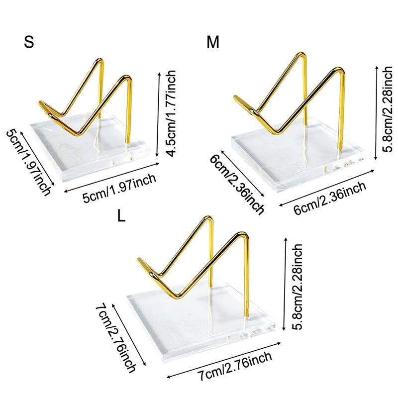 Металлическая минеральная подставка с акриловым основанием для ювелирной подставки, каменной полки