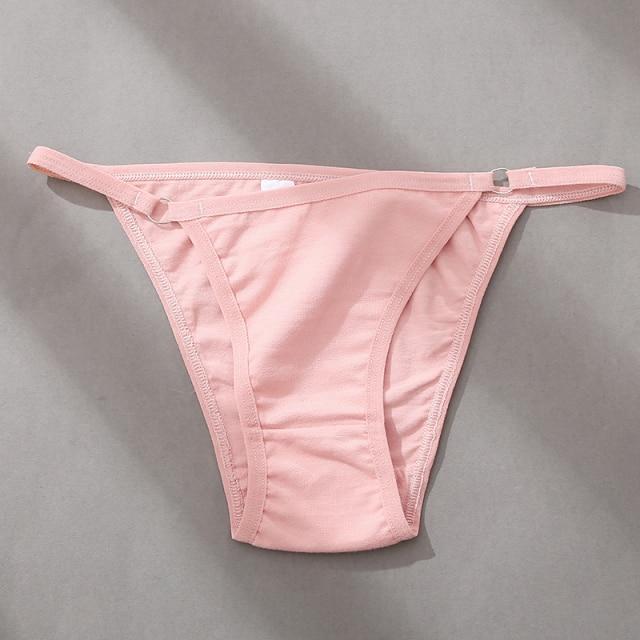 FINETOO 1pcs Women's Cotton Panties Underwear Metal Buckle Briefs M-2XL Female Underpant Low Waist Woman Sexy Panty Lingerie