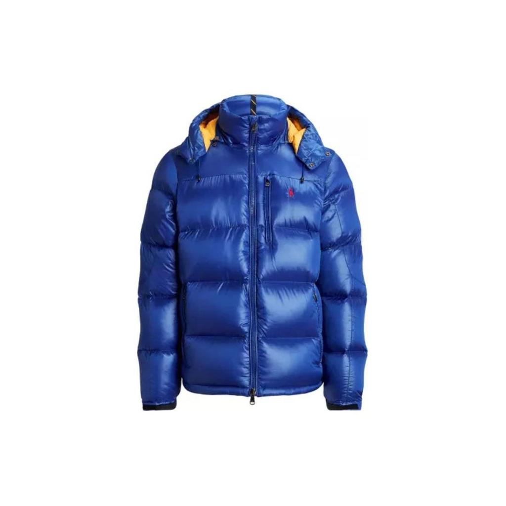 Polo Ralph Lauren однотонный вышитый логотип с капюшоном и длинными рукавами на молнии пуховик мужской верхняя одежда синий 710889904-003