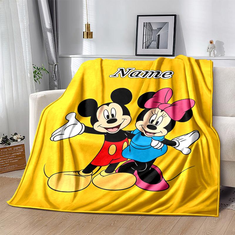 Custom 1pc Mickey Minnie Friendship Blanket, Soft And Comfortable Blanket, Casual Warm, Camping Travel Blanket, Birthday Gift Q910125