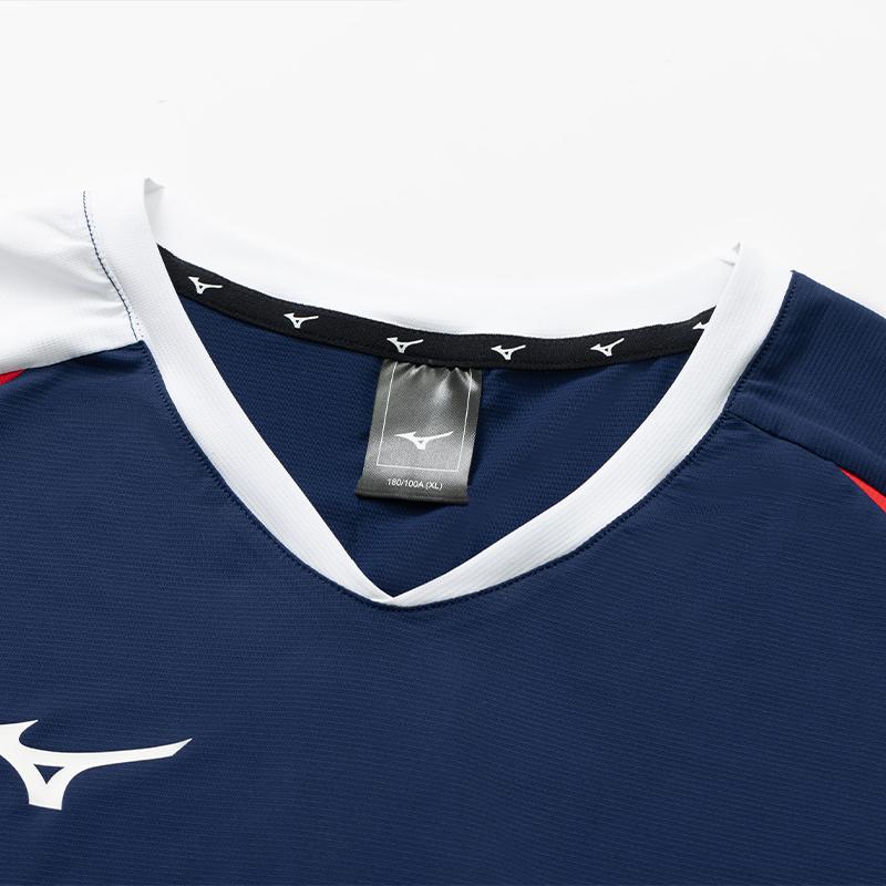 Mizuno Дышащий быстросохнущий свитер с длинным рукавом для бадминтона, унисекс, топы, синий, красный, белый C2CA43Z128
