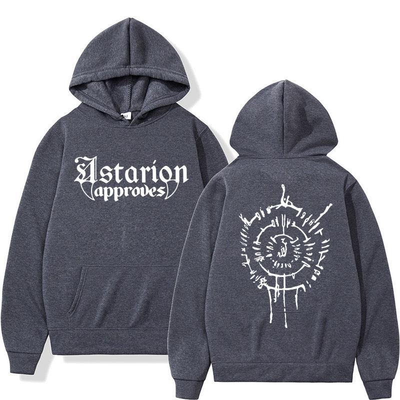 Astarion Approves Graphic Hoodies Men Women Casual Harajuku Fashion Oversized Sweatshirt Pullover Baldurs Gate 3 Fan Streetwear