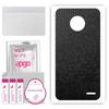 apgo Protective Skin Sticker for the Back Compatible with Motorola Moto E4, Wrap Film, Foil, Vinyl - Pattern Black Honeycomb