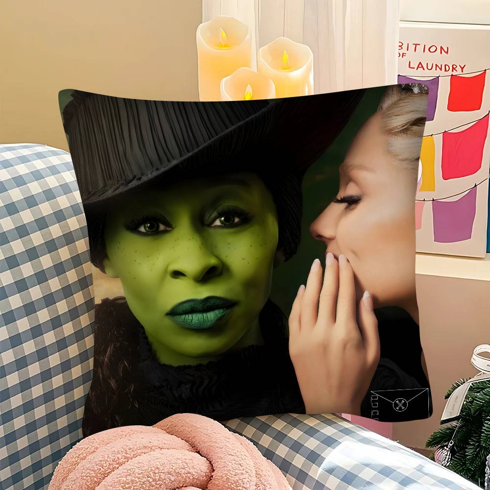 Чехол на подушку Wicked Movie Модный квадратный чехол на подушку Спальня Диван Гостиная Декор в стиле Ins Отдых
