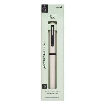 Шариковая ручка Mitsubishi Pencil Jetstream Вращающаяся Легкое касание Чернила Облачная 3-цветная ручка, Prime, Тип, 0.5, Белый, SXE3LPR05.46