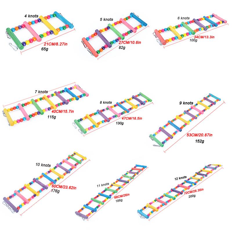 Лестница для попугая, игрушка для питомца, подвесной мостик для обучения птиц, цветной мяч для упражнений, деревянная игрушка для моляров, принадлежности для волнистых попугайчиков, корелла