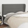Headboard with Wingback in Dark Grey 183 x 23 x 118 128 cm Fabric