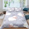 Cute Sheep Duvet Cover Cartoon Animals Bedding Set King Twin For Kids Boys Girls Kawaii Room Decor Microfiber Comforter Cover