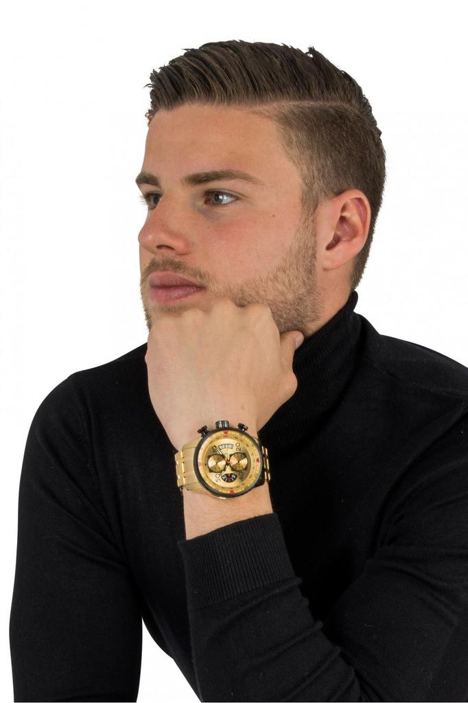 Invicta Aviator 17205 Золотые кварцевые мужские часы 48 мм