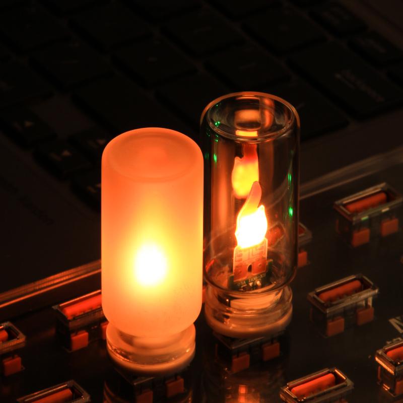 1 Набор Имитация Пламени USB Мерцающий Светодиодный Свеча Ночник из Матового Прозрачного Стекла с Пультом Дистанционного Управления для Автомобиля Домашнего Декора