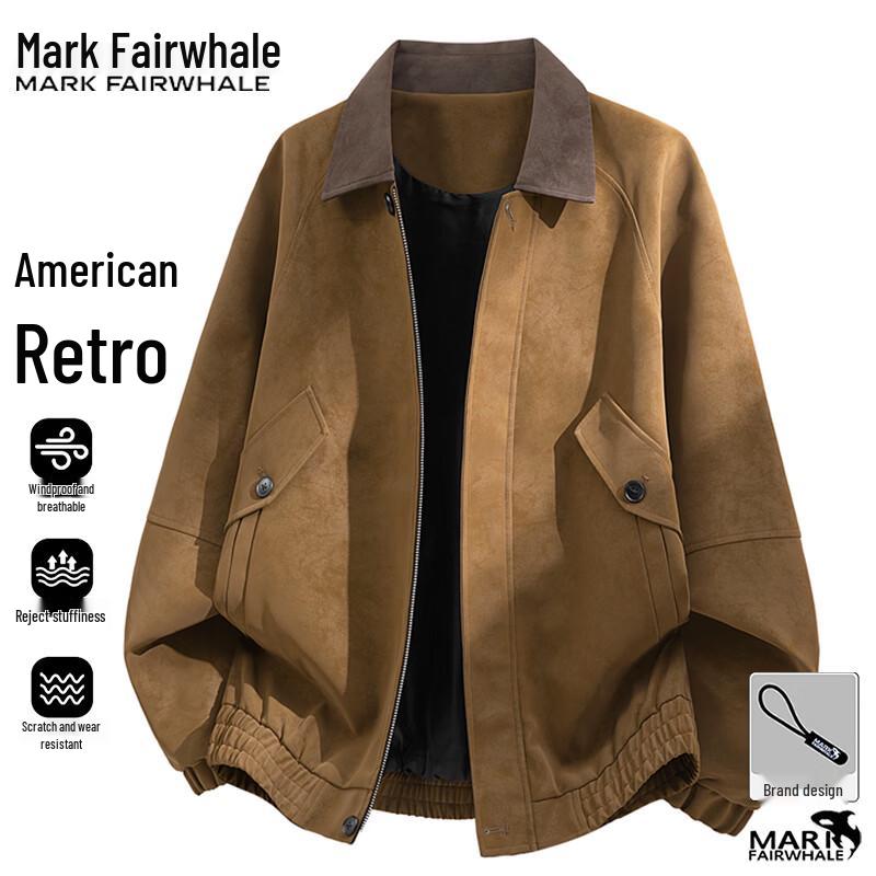 Mark Fairwhale Men's American Vintage Loose Fit Windbreaker Jacket