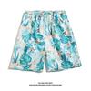 Ice Silk Cool Hawaiian Beach Shorts Men'S Summer Thin Design Japanese Retro American Trendy Brand Casual Five Quarter Pants