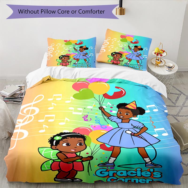 3pcs Gracie's Corner pattern bedding set duvet cover set includes duvet cover &pillowcases, perfect all season bedroom decoration & gift
