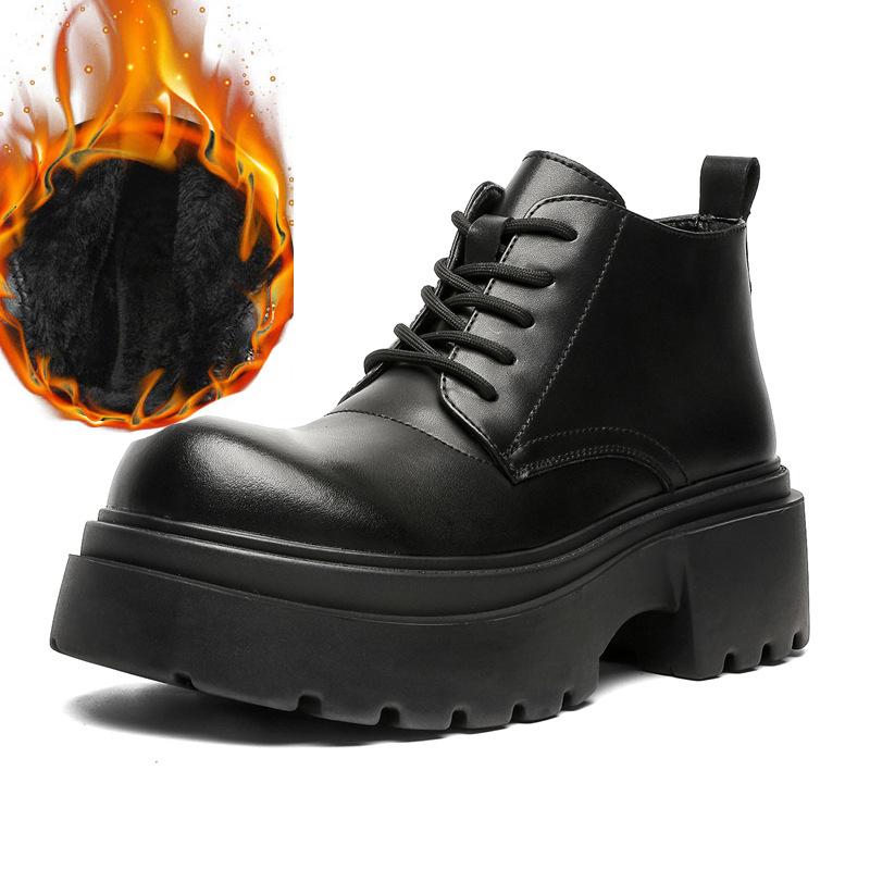 Ботинки Martin мужские осенне-зимние кожаные туфли средней высоты на платформе с высоким берцем, британские короткие ботинки Locomotive Tooling 18955-R