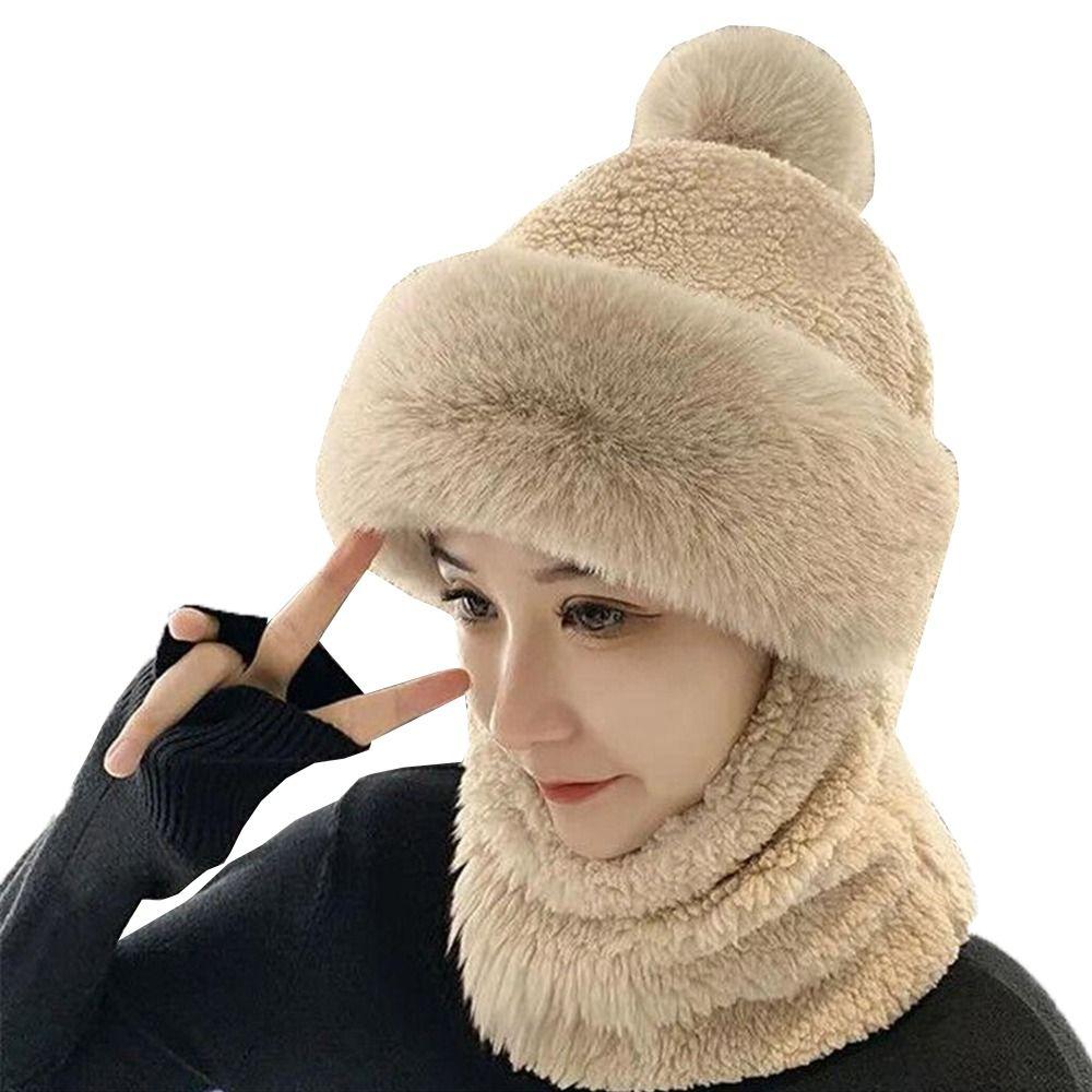 Зимняя защита ушей Шапка для велоспорта Шарф Комплект Плюшевые бархатные шапки Шапки Шапка Грелка для шеи