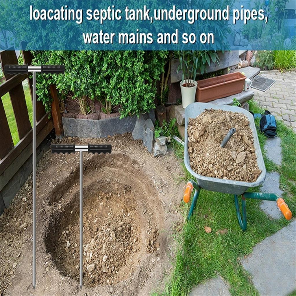 Металлический почвенный зонд – Регулируемая Т-образная рукоятка Зонд для обнаружения почвы, отбора проб и инструмент для тестирования влажности