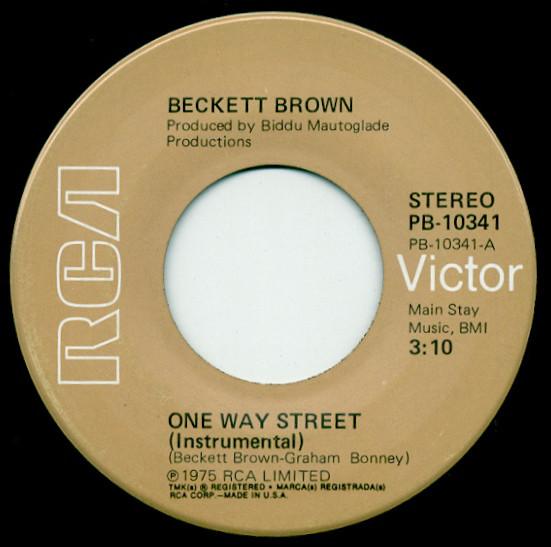 7inch Record BECKETT BROWN One Way Street PB10341 RCA Victor 1975 US SoulFunk Used