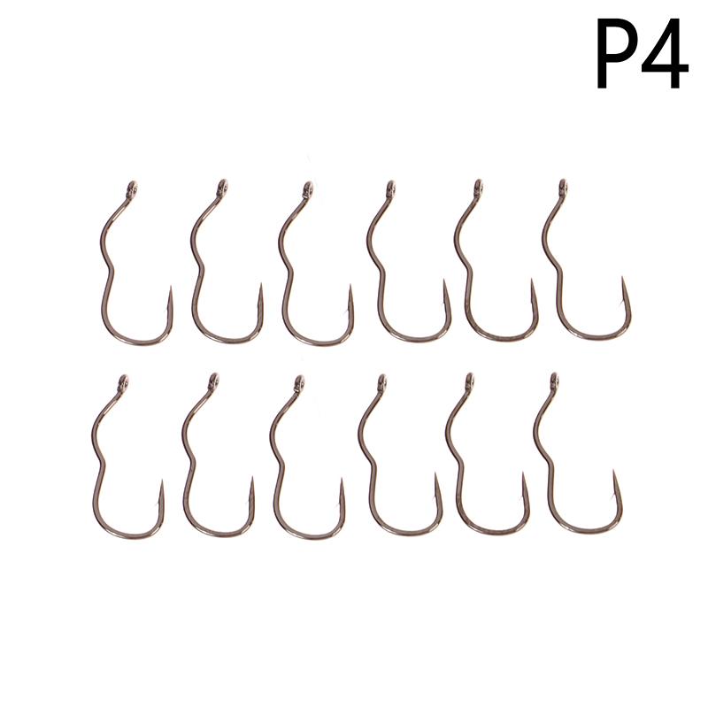 12 шт./упак. рыболовный крючок из высокоуглеродистой стали с острым ушком и зазубринами, автоматический перекидной рыболовный крючок для принадлежностей для ловли карпа