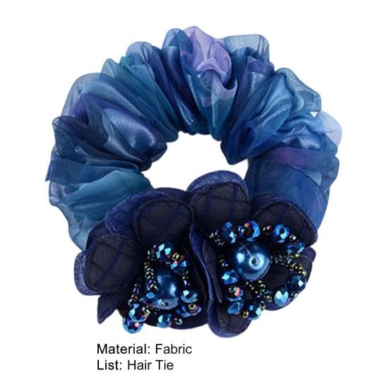 Модная булочка для волос, кольцо, бусины, искусственный жемчуг, элегантный цветочный декор, резинка для волос