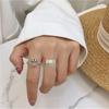 Elegant S925 Sterling Silver Geometric Open Adjustable Ring With Shiny Gold Finish For Women