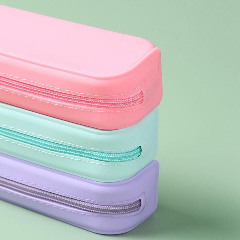 Single Layer Creative Colorful Silicone Pencil Case Stationery Box Storage Box Pencil Bag