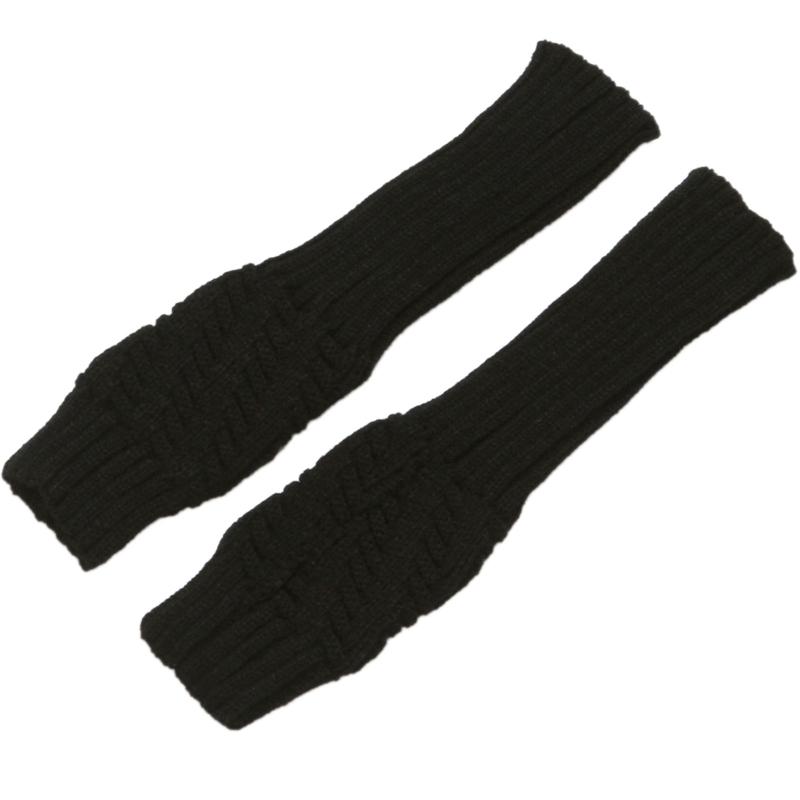 Перчатки с половиной пальца для набора текста, зимние вязаные перчатки с отверстиями для большого пальца, женские варежки с половиной пальца, эластичные теплые длинные перчатки