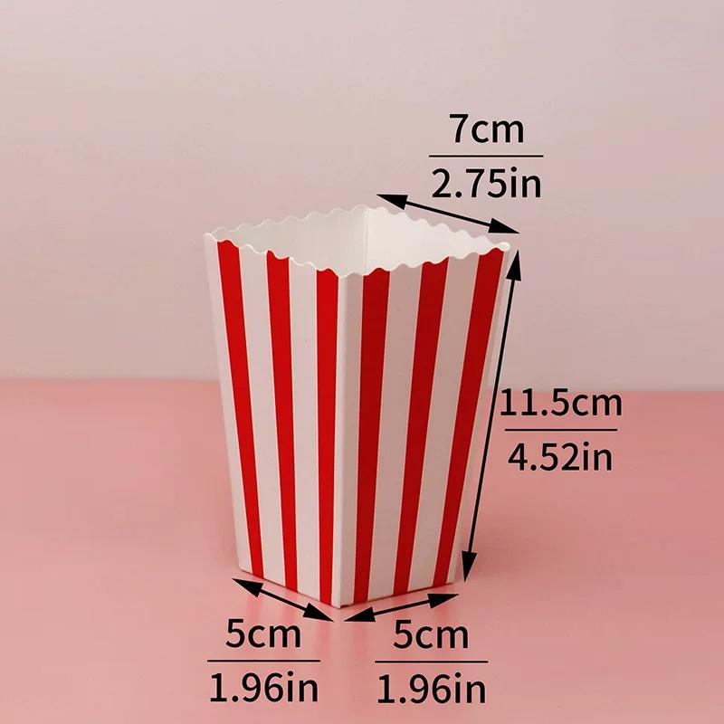 20/50pcs Popcorn Box Buckets Fries Cup Movie Night Kids Birthday Party Favors Snack Container Bag Wedding Christmas Supplies Party Decoration Props