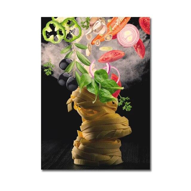 Кухня плакат пицца стейк салат гамбургер буррито фотографии ресторан настенная живопись печать западная кухня холст картина без рамки