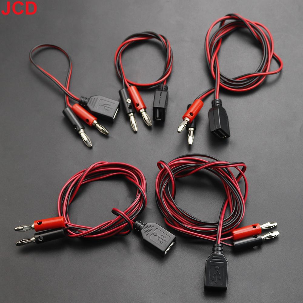 JCD 1piece USB to 4MM Banana Plug Test Cable USB Male/Female To Banana Head Connection Cable A Female Charging Cable