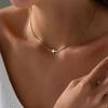 Милые Простые Маленькие Ожерелья С Позолотой 14K Кулон Крест Ожерелье Крестик для Женщин Подарок