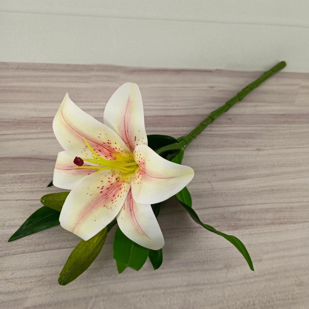 with 1pc Flowers and 2pcs Bud Artificial Lily Flower 36*15cm Fake Flowers  Home Decoration