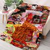 16 Styles Spicy Chicken Noodles Instant Noodles Print Blanket Fun Holiday Gift for Family Friends Home Sofa All Seasons Blanket