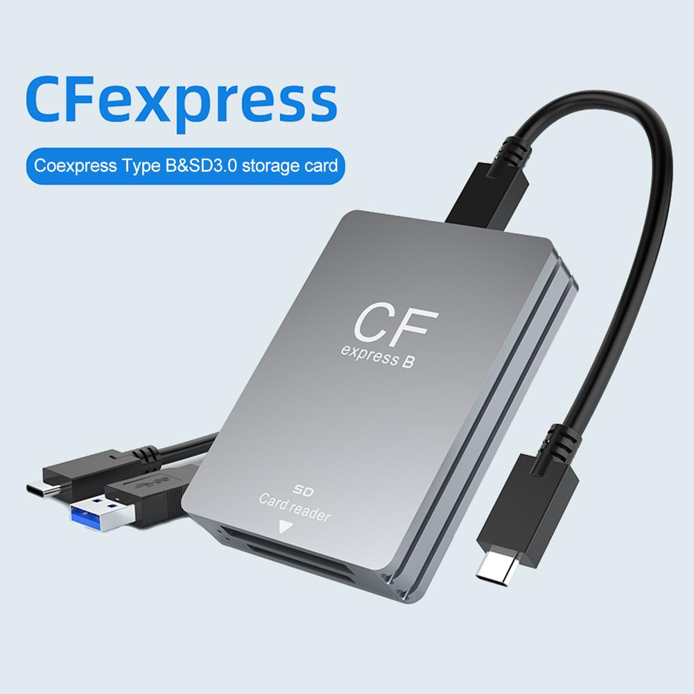 Картридер 2 в 1 CFexpress Type A B SD, CF Express-ридер с кабелем USB C, адаптер для карт памяти для Android/Windows/OS для зеркальных камер