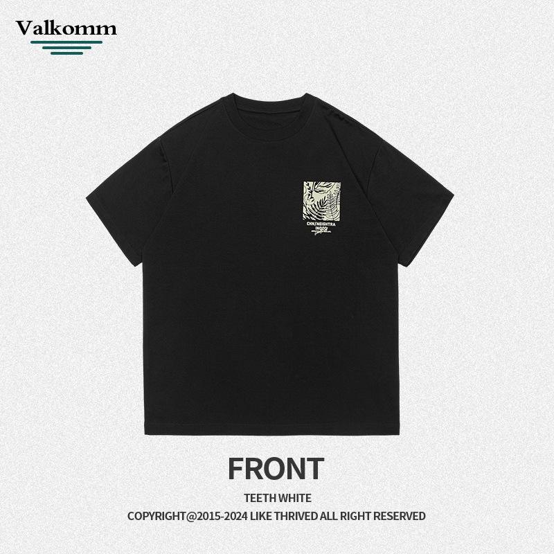 Летняя новая хлопковая футболка мужская модный бренд персонализированный растительный узор свободная короткорукавная футболка чистый хлопок дышащая