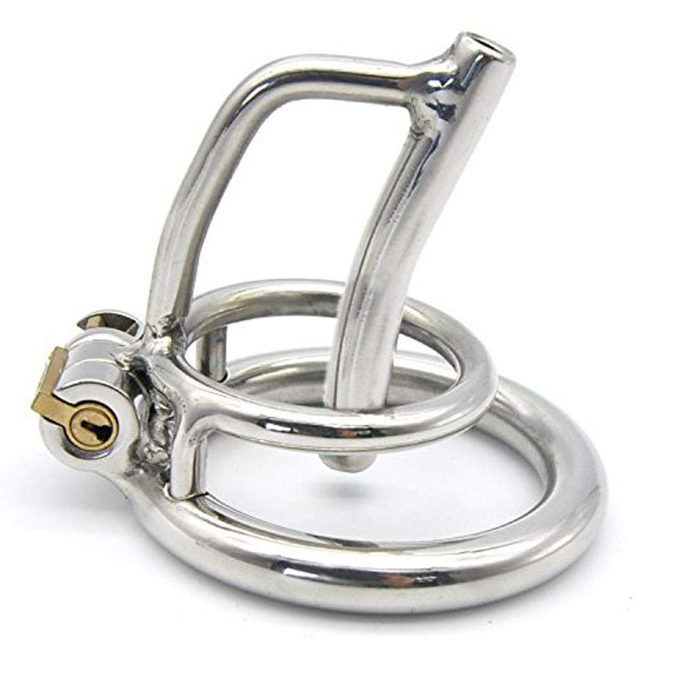 Stainless Steel Chastity Belt with Hollow Penis Plug Penis Restraint Training SM Goods SM Play Chastity Device Restraint for Men Fixed Ring Inner