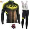 Fleece-lined Winter Cycling Bib Set Long Sleeve Thermal Jersey Road Mountain Bikes