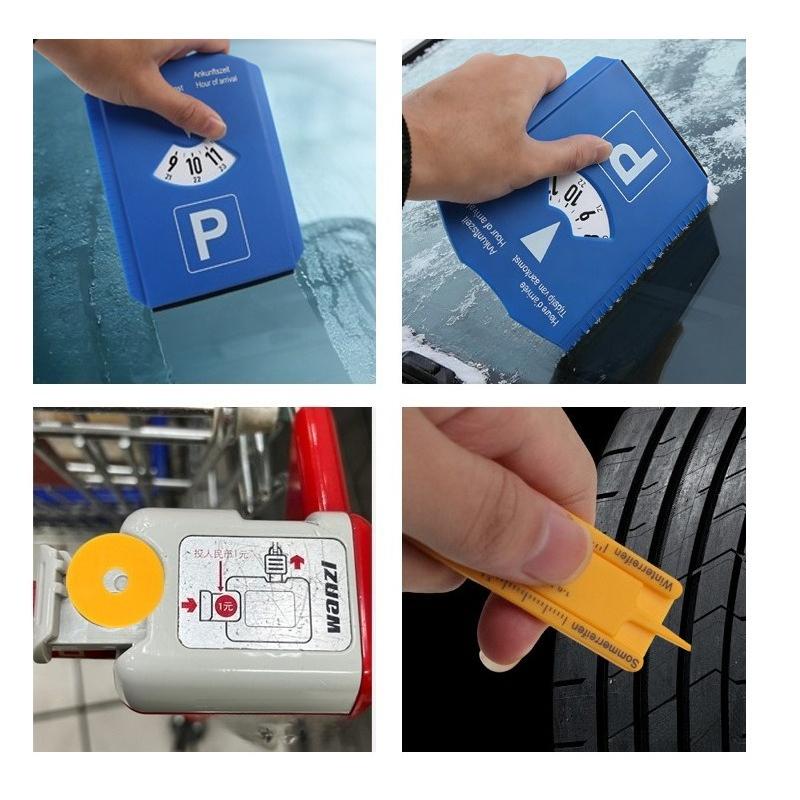 1PC Snowplow Car Multifunctional Plastic Parking Sign, Temporary Parking Timer Telephone Sign Ice Scraper, Holiday Gift