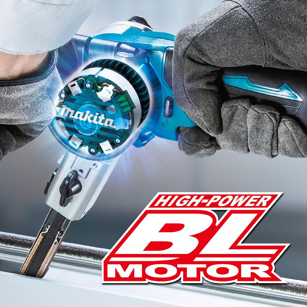 Makita 9мм Беспроводной ленточный шлифователь 18В 6Ач и Кейс в комплекте BS180DRG Аккумулятор, Зарядное устройство,