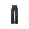 Spliced Multi-Pocket Color-Block Buckle Straight Casual Pants Women Bottoms Purple DJ2720-010